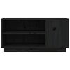 vidaXL TV Cabinet Black Solid pine wood Medium Storage TV Cabinet