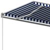 vidaXL Retractable Awning Blue and White