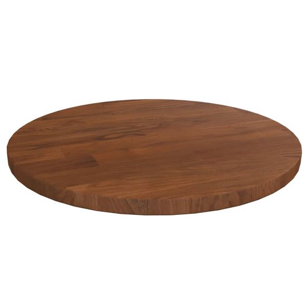vidaXL Table Top Dark Brown Solid Oak Wood Diameter 11.8 in Durable