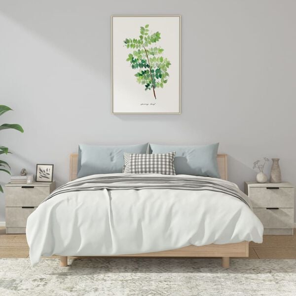vidaXL Bedside Cabinet Set of 2 Concrete grey Engineered wood Standard