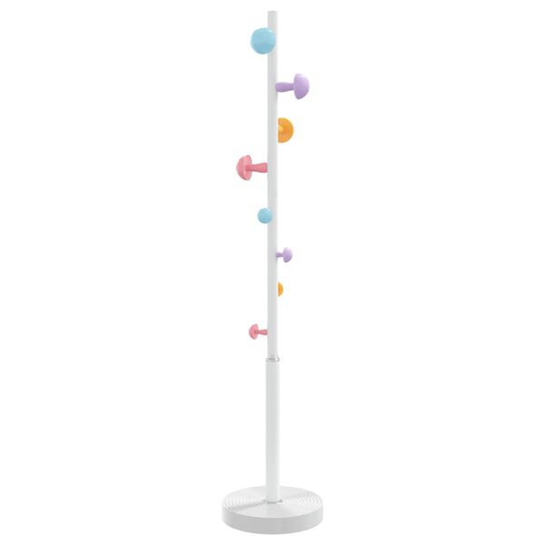 vidaXL Coat Stand White Powder-coated iron, Plastic base with cement