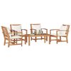 vidaXL Garden Sofa Set 5 pcs Natural Solid Teak Wood