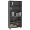 vidaXL Highboard Set of 2 Dark grey Solid pine wood, MDF Large