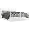 vidaXL Bed Frame White Steel King Size Bed Frame Rectangular Modern