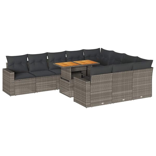 vidaXL Garden Sofa Set Grey