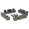 vidaXL Garden Lounge Set Grey Powder-coated steel Large Removable Covers