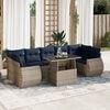 vidaXL 8 Piece Garden Sofa Set with Cushions Grey Poly Rattan Acacia