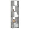 vidaXL Bookcase Concrete Grey Engineered Wood 5-Tier Modern Shelving