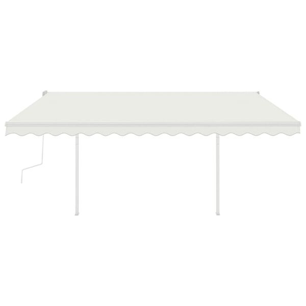 vidaXL Retractable Awning Cream Powder-coated aluminum Large Retractable