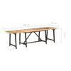 vidaXL Dining Table Natural wood with black legs Solid Mango Wood, Iron