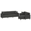 vidaXL 3 Piece Sofa Set with Pillows Dark Gray Microfiber Fabric