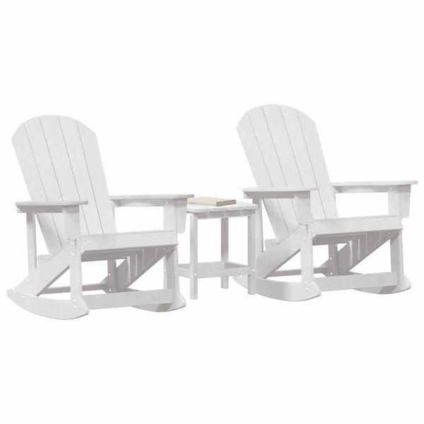 vidaXL Garden Lounge Set 3 pcs White HDPE