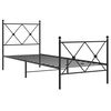 vidaXL Bed Frame Black Steel Small Single Bed Frame Rectangular