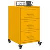 vidaXL Bedside Cabinet Mustard Yellow Cold-rolled steel Medium