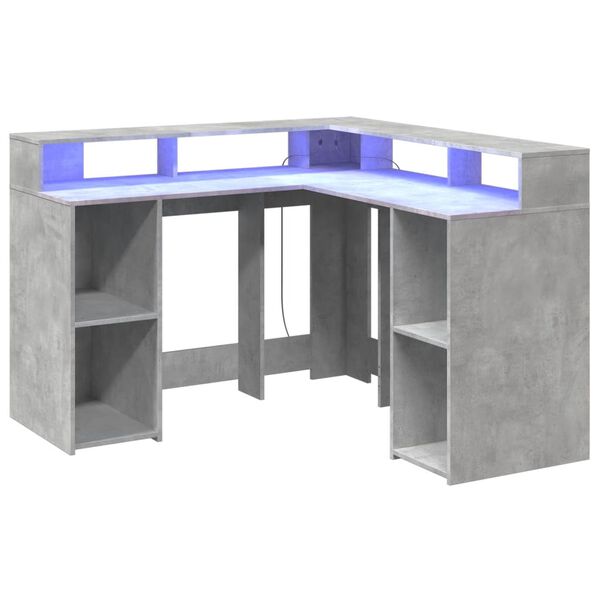 vidaXL Desk Concrete Grey Engineered wood 51.2 x 51.2 x 35.8 in Desk