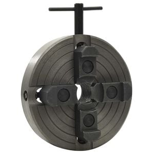 vidaXL 4 Jaw Wood Chuck with M33 Connection Steel Black 5.91x2.48"