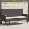 vidaXL Garden Bench Black Poly Rattan 3-seater size Durable