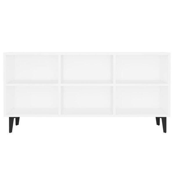 vidaXL TV Stand with Metal Legs White 40.7"x11.8"x19.7"
