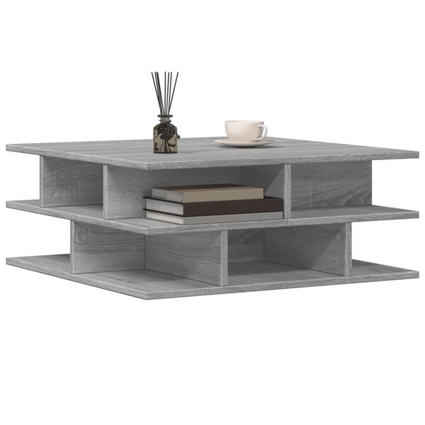 vidaXL Coffee Table Gray Sonoma Engineered wood 27.6 x 27.6 in