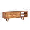 vidaXL TV Cabinet Natural wood Solid acacia wood Standard TV Cabinet