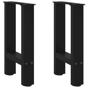 vidaXL Coffee Table Legs Set of 2 Black Powder-coated steel 11 x