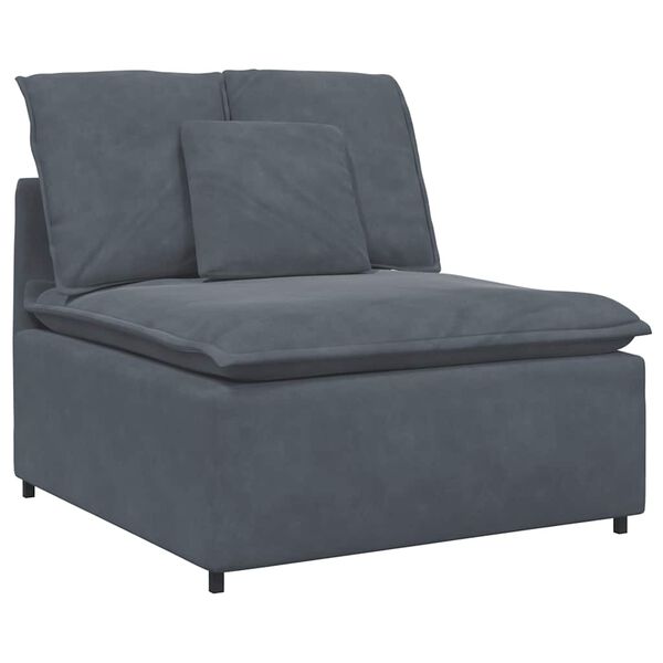 vidaXL Modular Sofa Dark Grey Velvet (100% Polyester), Foam, Metal