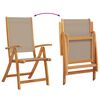 vidaXL Folding Garden Chair Set of 4 Taupe
