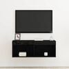 vidaXL TV Cabinet Set Wall-mounted Black Oak 31.50 x 11.81 x 11.81 in