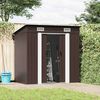 vidaXL Garden Shed Brown Galvanized Steel 76.4x47.6x71.3 in