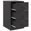 vidaXL Bedside Cabinet Black Cold-rolled steel Standard Bedside Cabinet