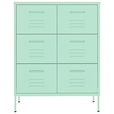 vidaXL Drawer Cabinet Mint 31.5"x13.8"x40" Steel