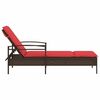 vidaXL Sun lounger Reclining Brown 63 x 200 x 81cm poly rattan