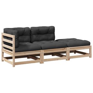 vidaXL Patio Sofa Set Anthracite, wood