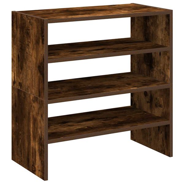 vidaXL Shoe Rack Set of 2 Smoked Oak Engineered wood Standard