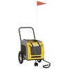 vidaXL Pet Bike Trailer Yellow and Grey 49.21 x 20.87 x 21.26 in