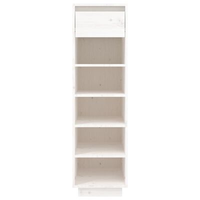 vidaXL Shoe Cabinet White 11.8"x13.4"x41.3" Solid Wood Pine