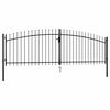 vidaXL Double Door Fence Gate with Spear Top 157.5"x68.9"