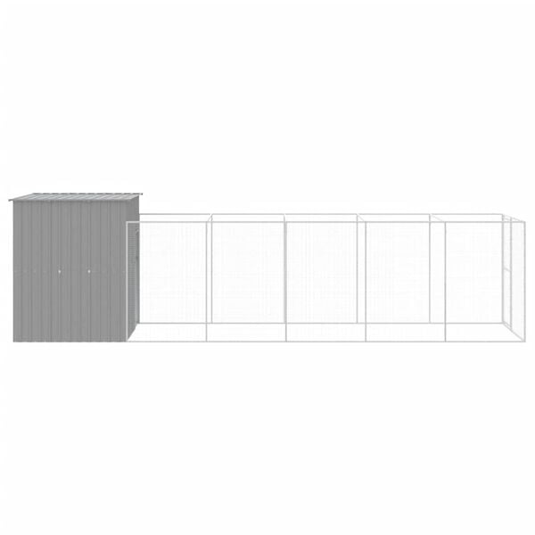 vidaXL Dog House Light Grey Galvanized Steel 65 x 259.3 x 71.3 in