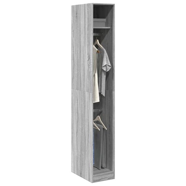 vidaXL Wardrobe Grey Sonoma Engineered wood Compact Wardrobe