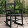 vidaXL Rocking Chair Black Poplar wood Small Rocking Chair Rectangular
