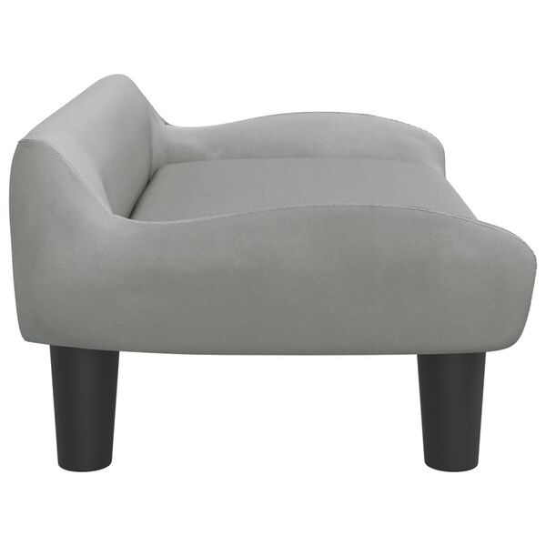 vidaXL Kids Sofa Light Gray Velvet (100% polyester), Solid pine wood, Foam