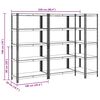 vidaXL 5-Layer Storage Shelves 3 pcs Anthracite Steel&Engineered Wood