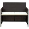 vidaXL Sofa Set Brown PE rattan + Powder-coated steel frame Standard