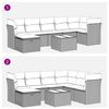 vidaXL Garden Sofa Set Grey PE Rattan Large Adjustable Feet