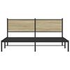 vidaXL Bed Frame Sonoma Oak Steel, Engineered Wood Queen Bed Frame