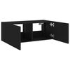 vidaXL TV Wall Cabinet Black Engineered Wood 31.5 x 13.8 x 12.2 in