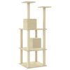 vidaXL Cat Tree Cream Engineered wood, plush, sisal 55.5 in tall