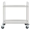 vidaXL 2-Tier Kitchen Trolley 38"x21.7"x35.4" Stainless Steel