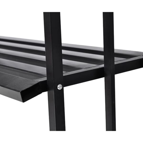 vidaXL Rose Arch Black Powder-Coated Metal Medium Decorative Inlays