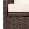 vidaXL Garden Bed Brown PE rattan Foldable Cushioned Sun Lounger